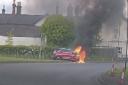 The car fire on St Asaph roundabout