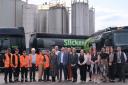 Mark Olpin (front centre) with colleagues from Slicker Recycling.