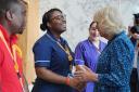 The Queen meets nurses during a visit to the Royal London Hospital (Aaron Chown/PA)