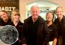 Les Dennis with the team at The Habit. Inset: The Habit.