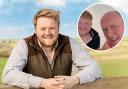 Kaleb Cooper and Kaleb chats to farmer Gareth Wyn Jones