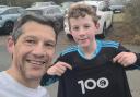 Young Joe Culverhouse celebrated his 100th parkrun with his dad Stuart at Conwy