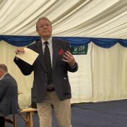 Richard Greenwood delivers a speech at the function.