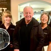 Les Dennis with the team at The Habit. Inset: The Habit.