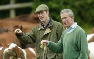 Prince William with his father King Charles, who was then Prince of Wales.