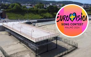 Colwyn Bay Pier Completion and Eurovision logo