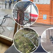 Home Bargains roof damage, glass panelling falls in Llandudno, fences down in Llandudno Junction and a damaged traffic light