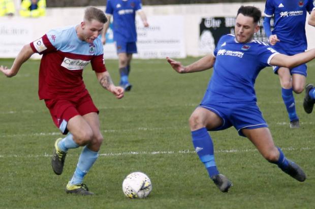 Callum Parry in action for Colwyn Bay last season