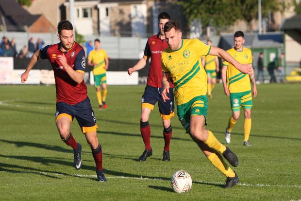 Danny Brookwell in action for Caernarfon Town (Photo by Richard Birch)