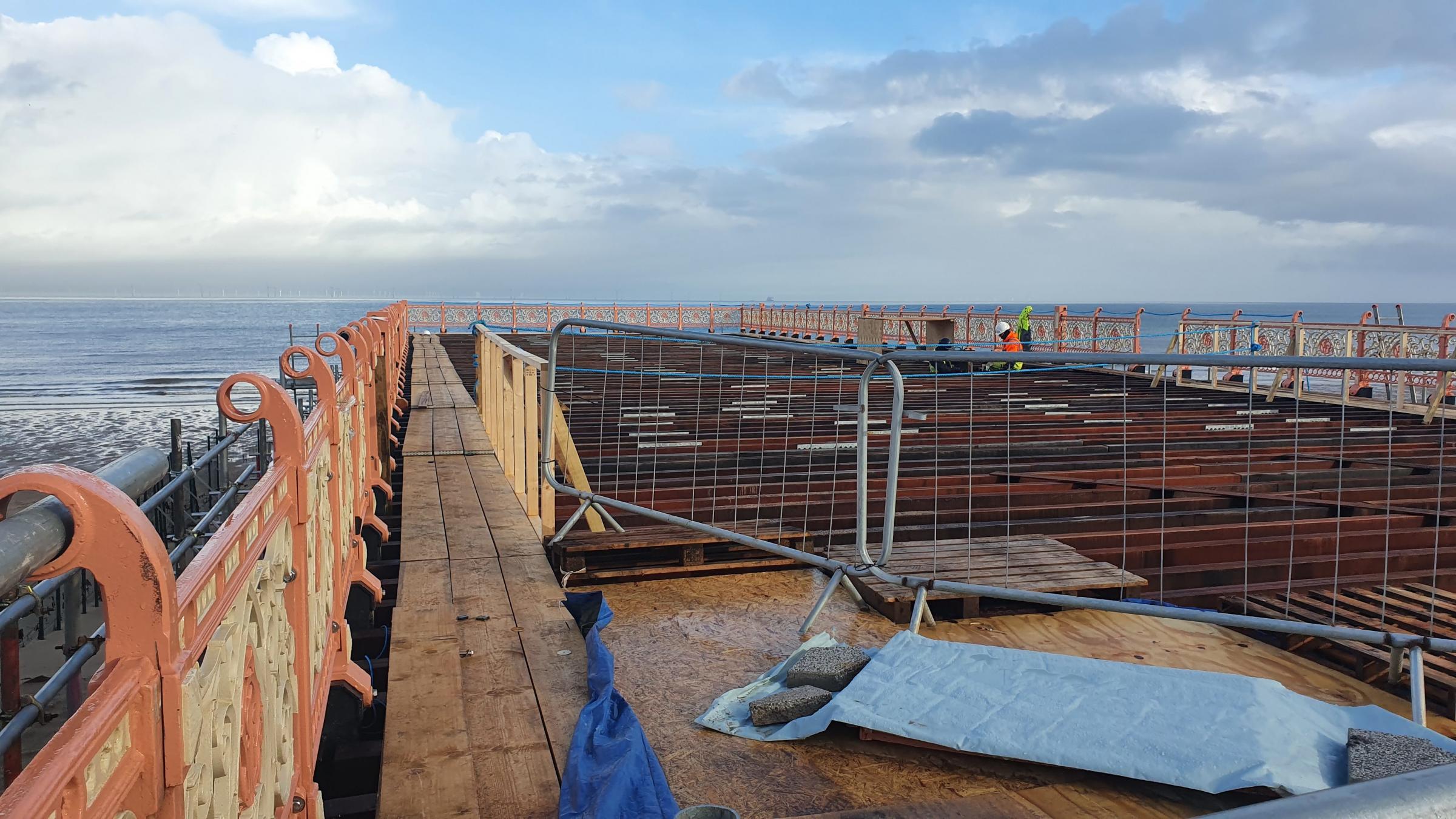 The new pier is taking shape in Colwyn Bay