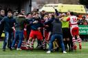 Llandudno Albion celebrate their FAW Trophy semi-final win last season
