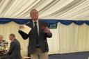 Richard Greenwood delivers a speech at the function.