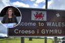 Welcome to Wales / Croeso i Gymru sign. Credit: PA. Inset: Janet Finch-Saunders MS