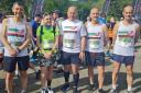 Some members of NWRRC pictured at the start of the Snowdonia half-marathon (l-r) Stuart Culverhouse, Kelly Alford, Sion Thomas, David Jones and Steve Roberts