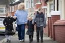 Retired Wallasey teacher Jan Carroll back on the school run with grandchildren Bethany, left, Amber and Thomas after a robotic knee replacement at Spire Murrayfield Hospital.