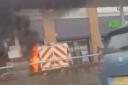 Fire at Old Colwyn petrol station