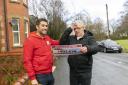 People's Postcode Lottery handout photo of Kevin Jones (right), who has won a record £1,210,914, on the People's Postcode Lottery.
