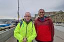 Resident Michael Davies with Andi Peters in Conwy.