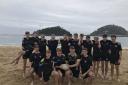 Rydal Penrhos' rugby squad during a beach training session
