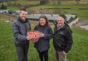 David Jones (left) of Hafod Renewables, with Bruce and Catrin Jones at Braich yr Alarch. Picture: Steve Rawlins