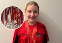 Amelia with her medals. Photos: Myddelton College