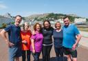 Roger and team on one of their lunchtime power walks along Llandudno promenade