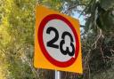 The defaced 20mph sign in Conwy