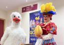 Mother Goose (Stuart Loughland) with Priscilla the Goose