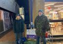 Richard during a sleepout in Rhyl with Abergele teacher, Ashleyjade Catherall