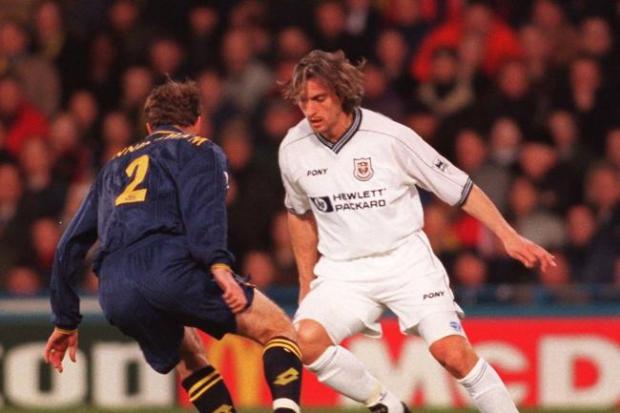 North Wales Pioneer: David Ginola, right, playing for Tottenham in the 1998/99 season.