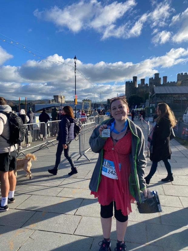 North Wales Pioneer: Ally after completing the Conwy half-marathon. Photo: Ally Elouise