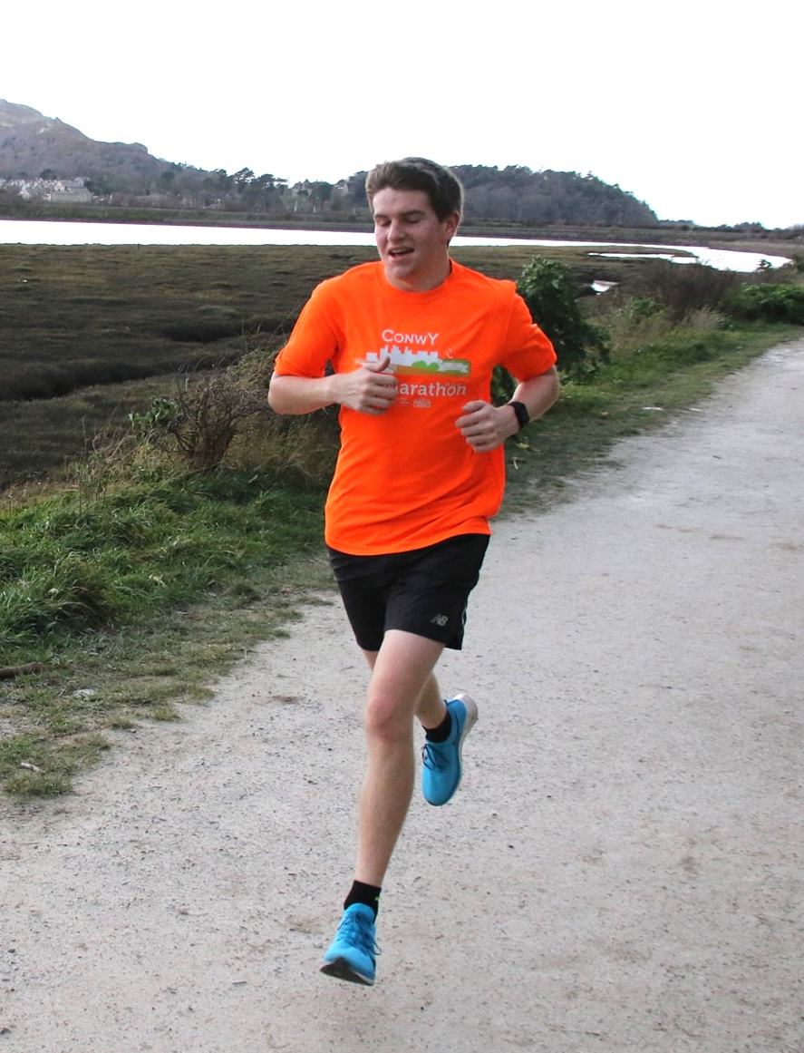 Harry Driscoll during the Conwy Parkrun.