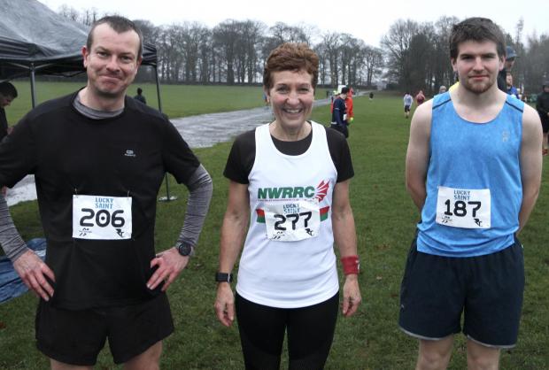 North Wales Pioneer: Iwan Evans, Kay Hatton and Harry Driscoll at the Tatton Park 10k. Photo: John Hatton