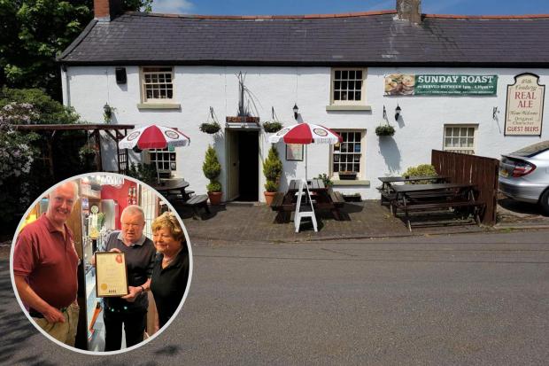 Landlord Christopher Swallow and wife, Alwena, the landlady (pictured bottom) received a certificate to mark their achievement.