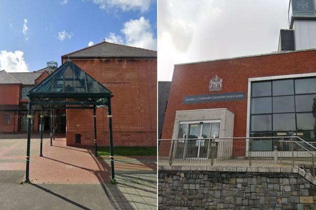 Llandudno Magistrates' Court (left) and Caernarfon Magistrates' Court. Photo: GoogleMaps