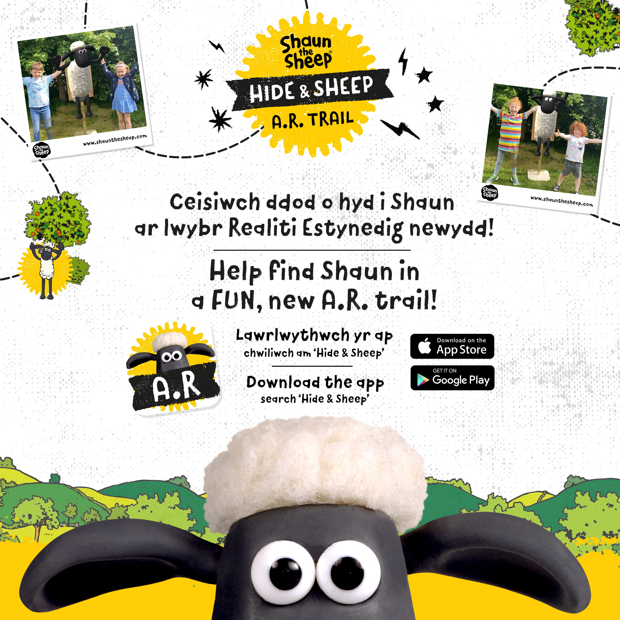 The family based ‘Hide & Sheep’ trail brings to life the much-loved character Shaun the Sheep who was developed by Aardman.