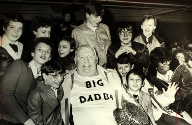 Big Daddy meeting fans at King Georges Hall, Blackburn in 1984