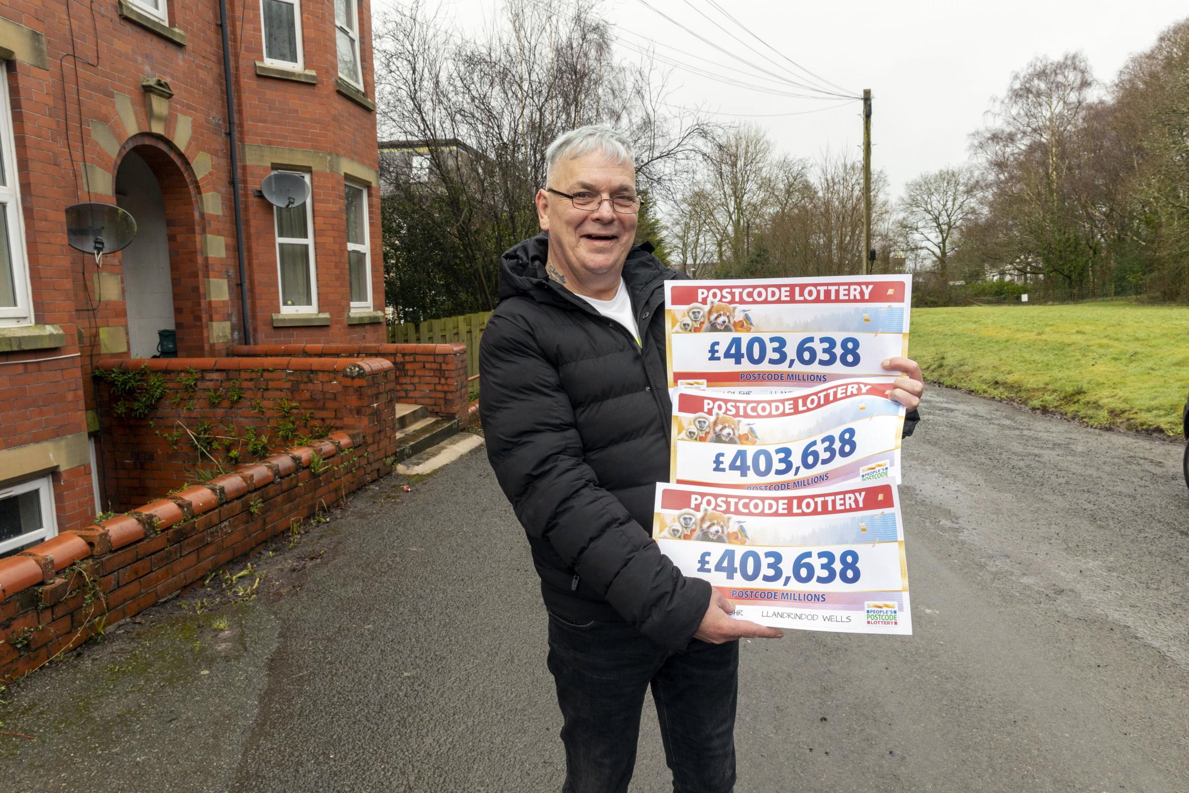 Peoples Postcode Lottery handout photo of Kevin Jones, who has won a record £1,210,914.