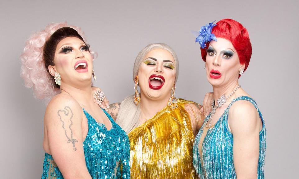 BBC handout photo of (left to right) of finalists The Vivienne, Baga Chipz and Divina De Campo, as the first series of RuPauls Drag Race UK saw its first champion crowned.