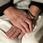 The hands of an elderly woman.