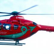 A patient has been airlifted to Stoke.