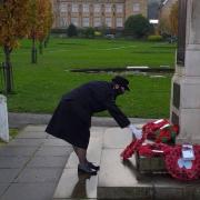 St John Ambulance Cymru lays a wreath at the Colwyn Bay War Memorial.