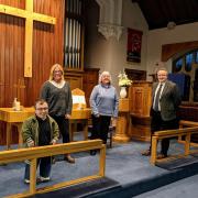 Clwyd West MS Darren Millar and Cllr Jay Lusted at the Church with  local campaigner Jo Nuttall and Rev Janet Park