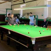 On set during production at the Churchmen’s Snooker Club in Old Colwyn. Photo: TAPE