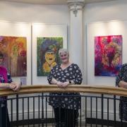 Cartrefi Conwy Emerging Woman art exhibition; (L-R) Sheila Campbell, Eleri Jones and Vera Evans. Picture: Mandy Jones