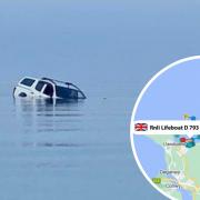 The Llandudno crew was called to a stranded vehicle in Colwyn Bay. Images: Llandudno RNLI