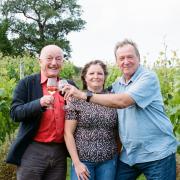 Oz Clarke with Charlotte and Colin Bennett.