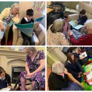 Children read to residents at the care home.