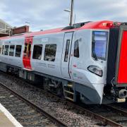 The new Transport for Wales train, named 'Happy Valley', was unveiled at a ceremony at Llandudno railway station.