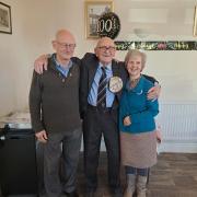 Harold with son Neil and daughter-in-law Pam. 